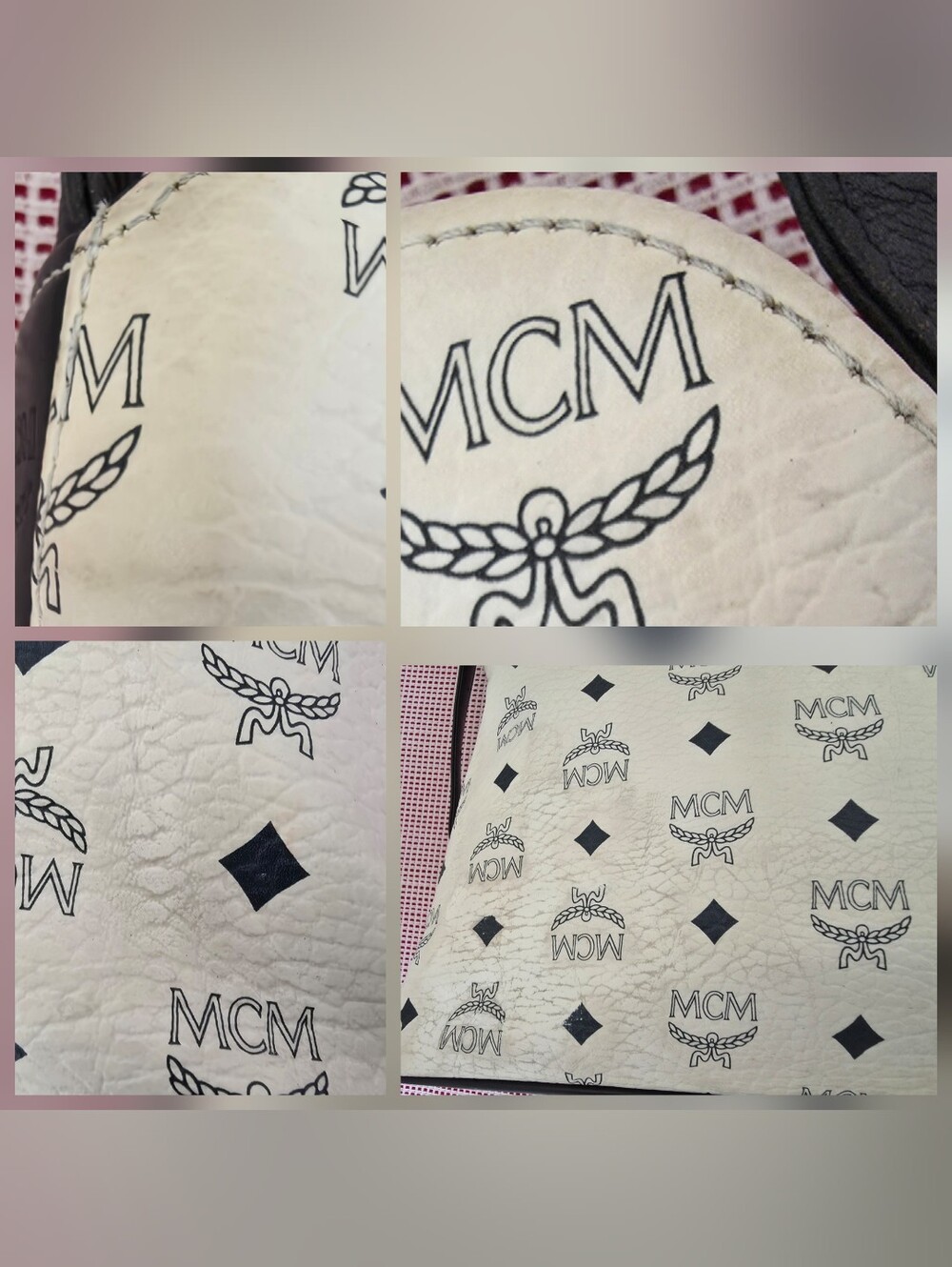 MCM White Monogram Shoulder Bag Vintage AUTHENTIC - Picture 13 of 16